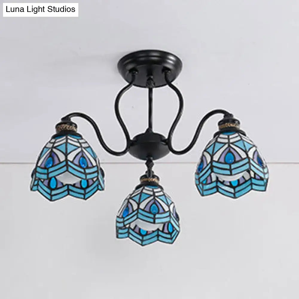 Peacock Stained Glass Light