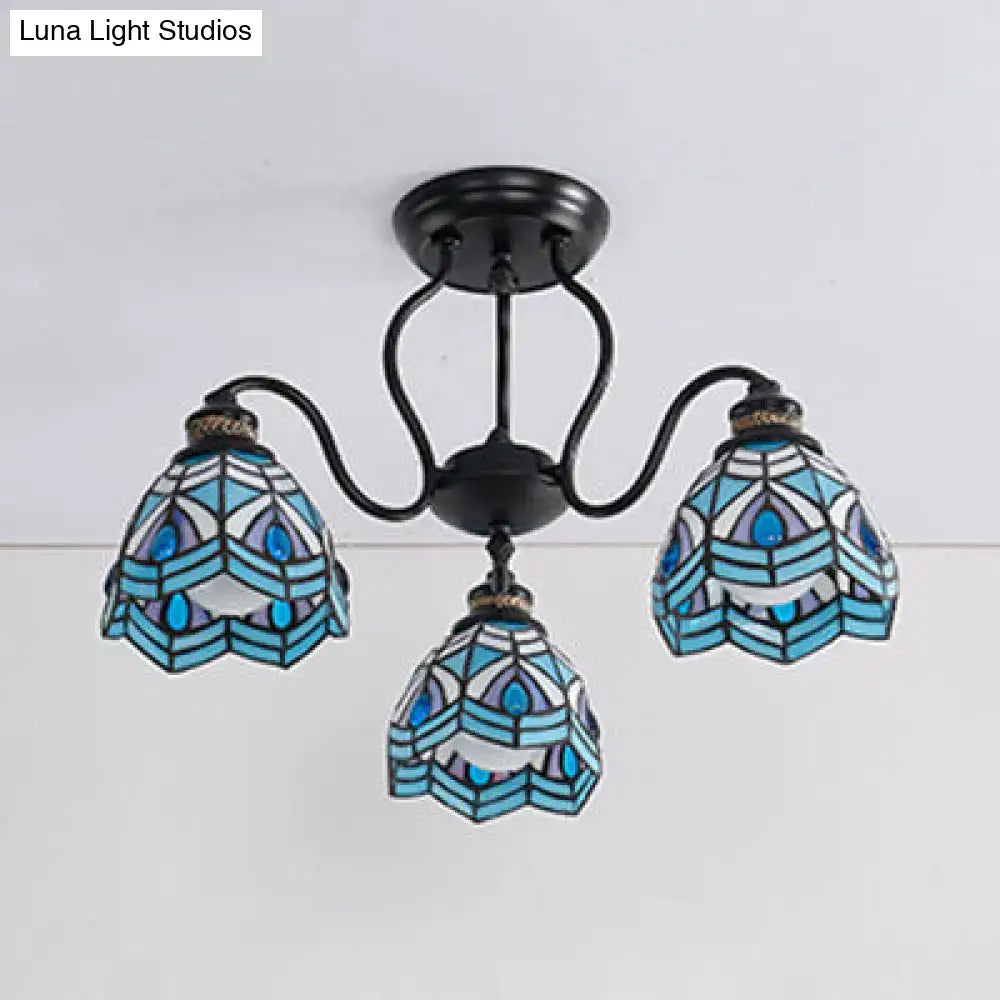 Peacock Stained Glass Light