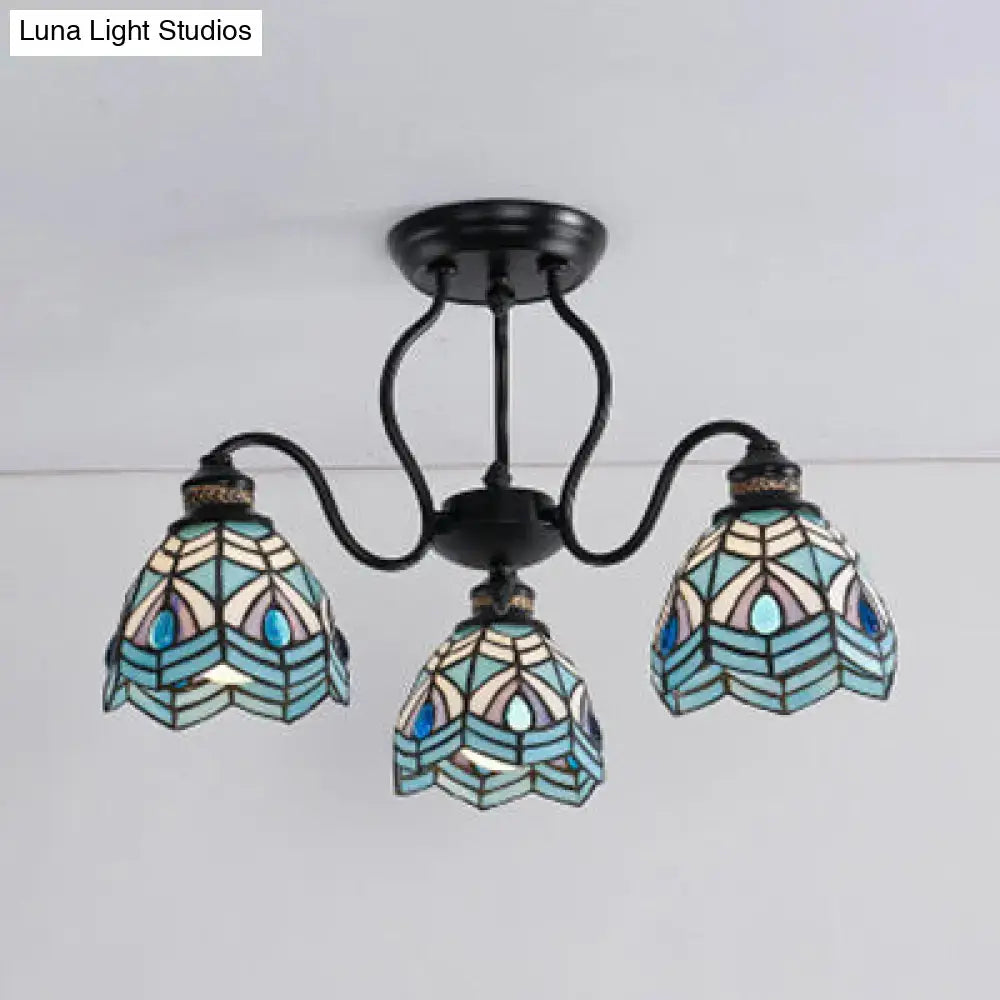 Peacock Stained Glass Light