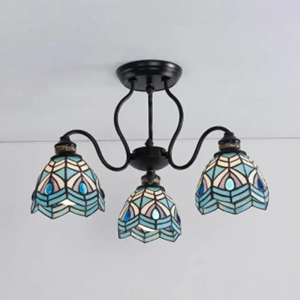 Peacock Stained Glass Light