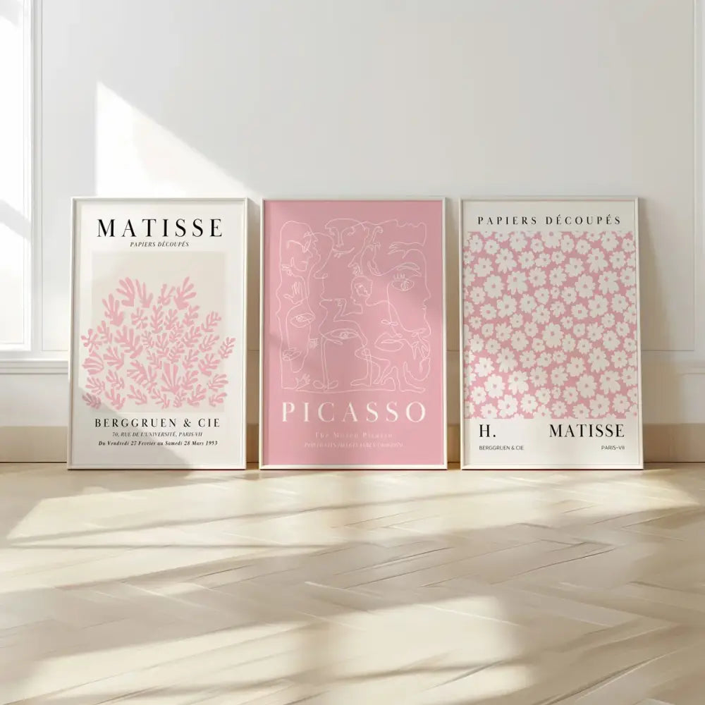 Pink Abstract Wall Art Set
