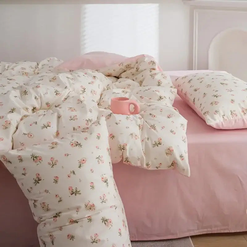 Pink Floral Duvet Set