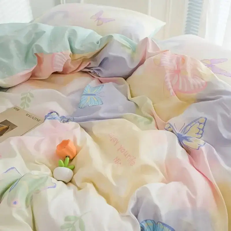 Pink Floral Duvet Set