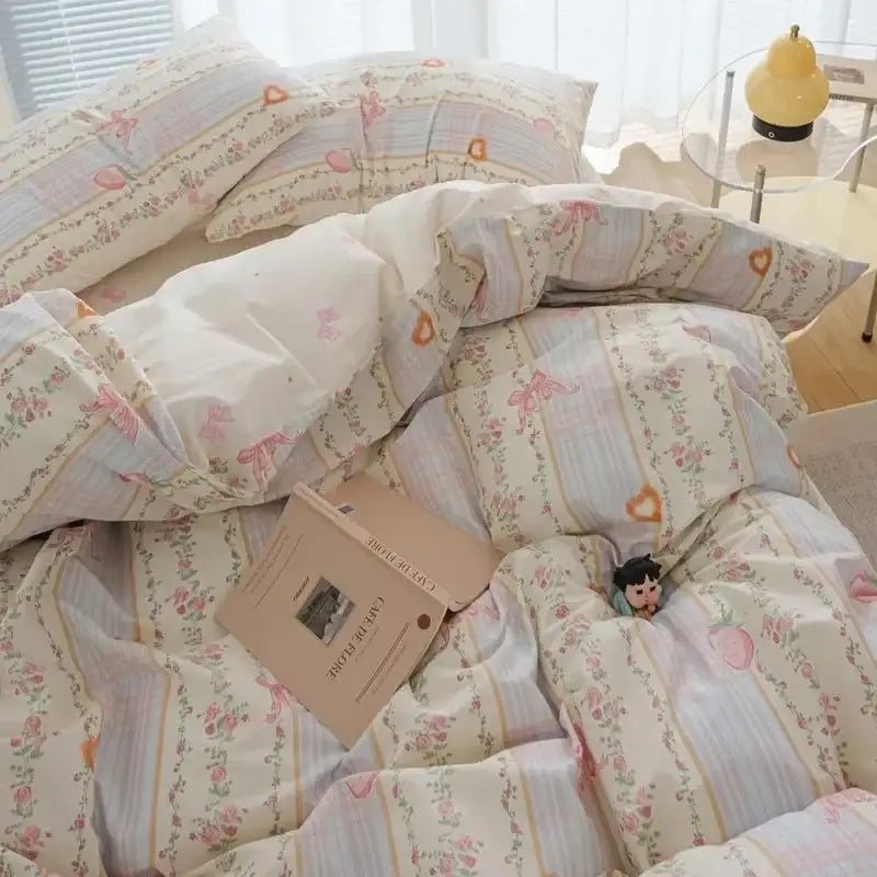 Pink Floral Duvet Set