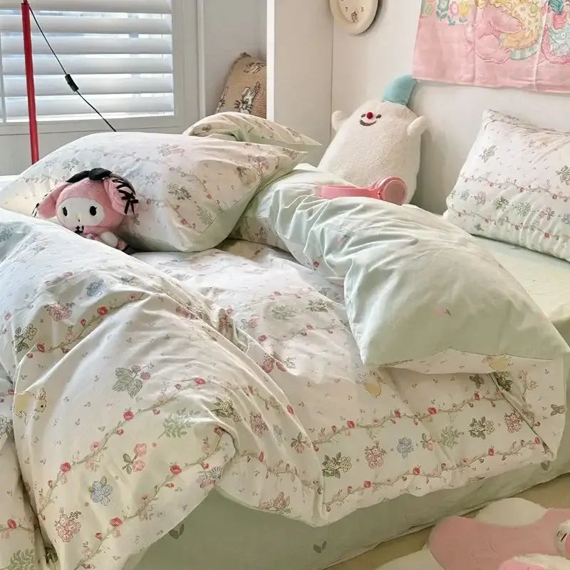 Pink Floral Duvet Set
