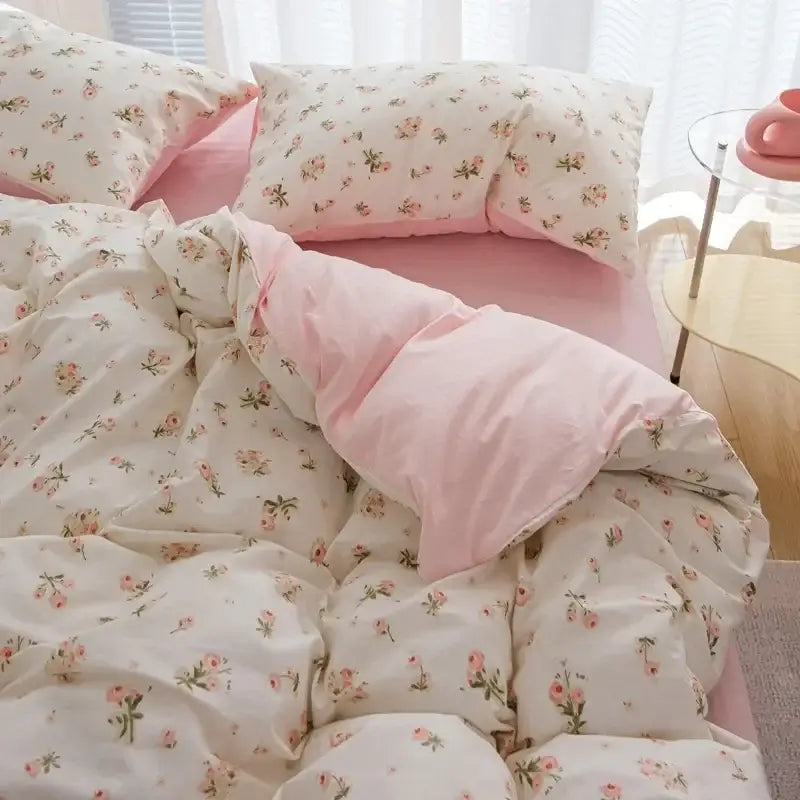 Pink Floral Duvet Set