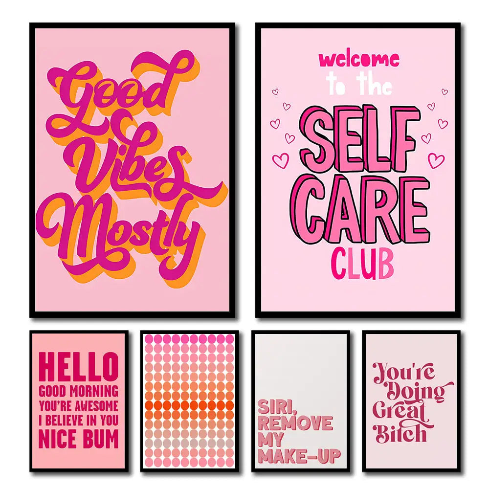 Pink Quote Art Set