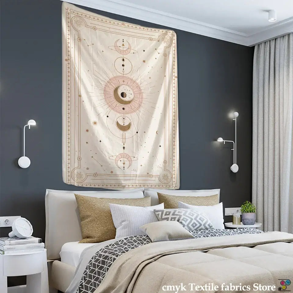 Pink Celestial Tarot Tapestry