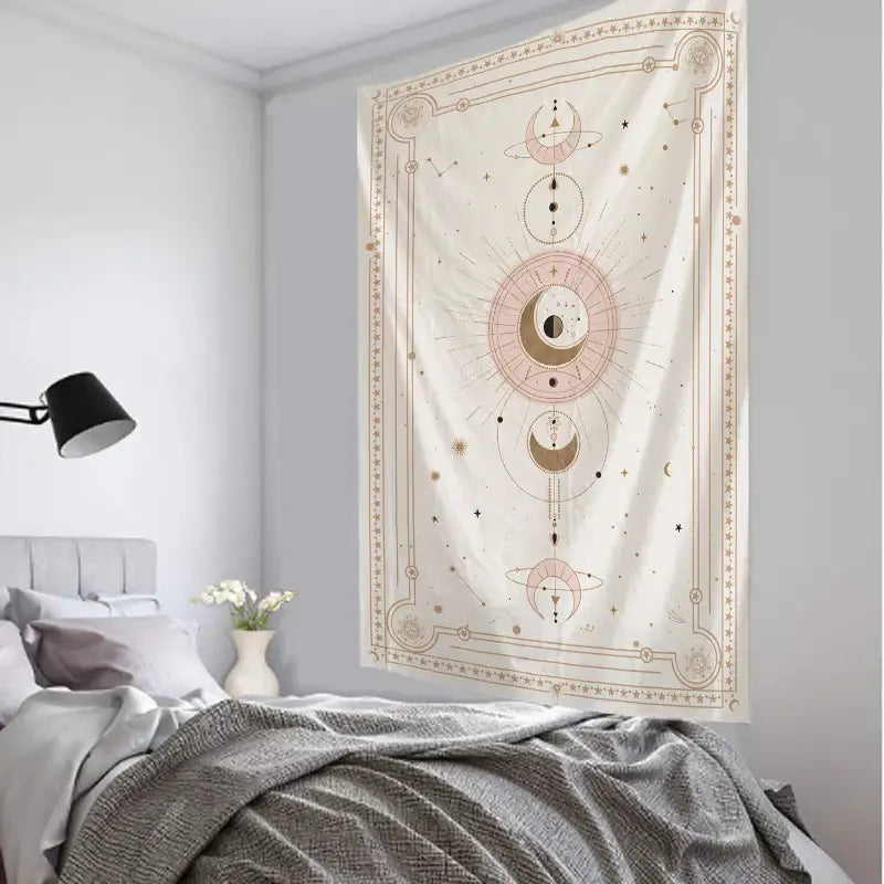 Pink Celestial Tarot Tapestry