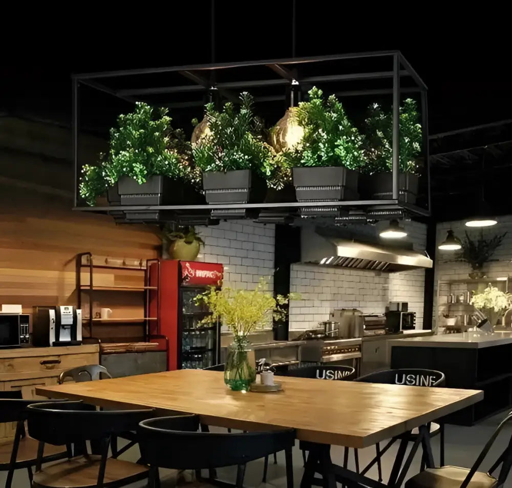 Black Metal Planter Chandelier