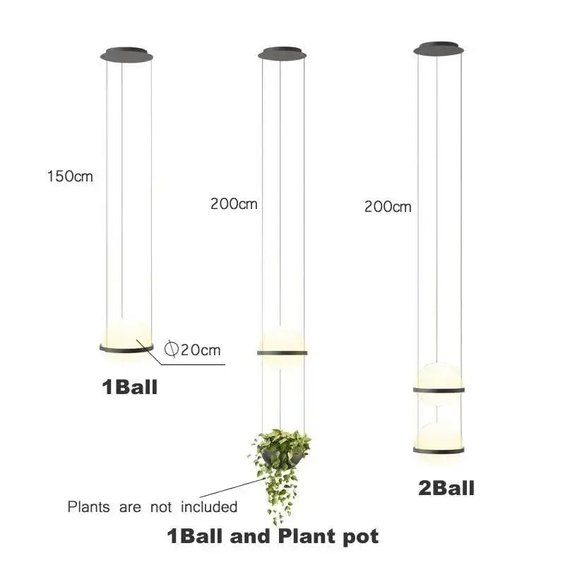 Black Frosted Glass Planter Pendant Light