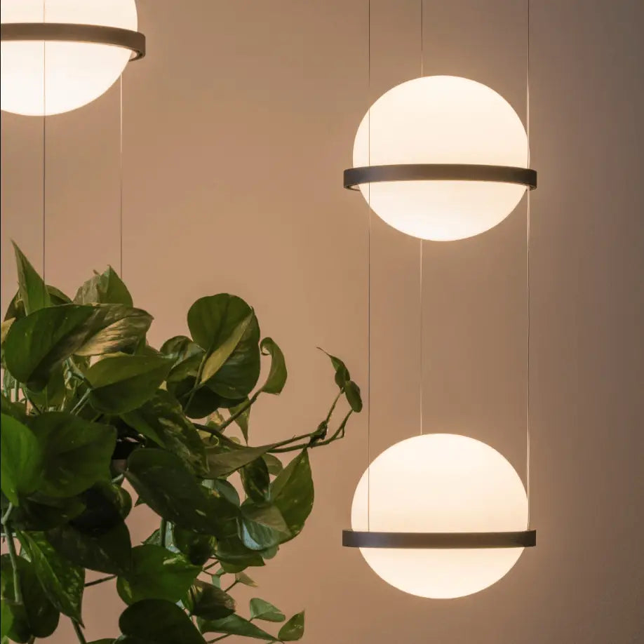 Black Frosted Glass Planter Pendant Light