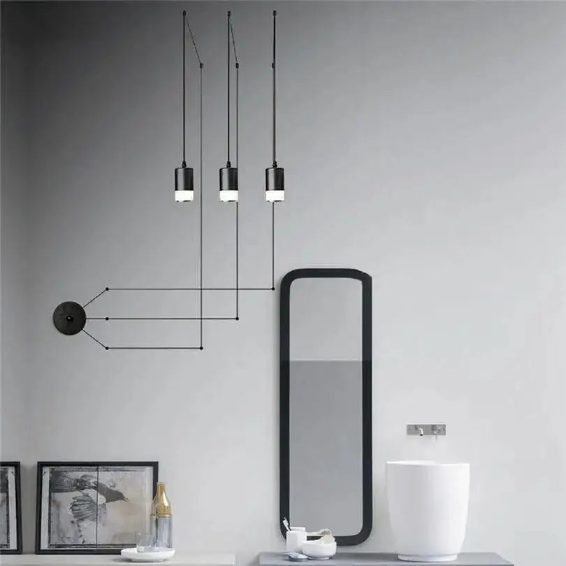 Black Cylindrical Pendant Lights