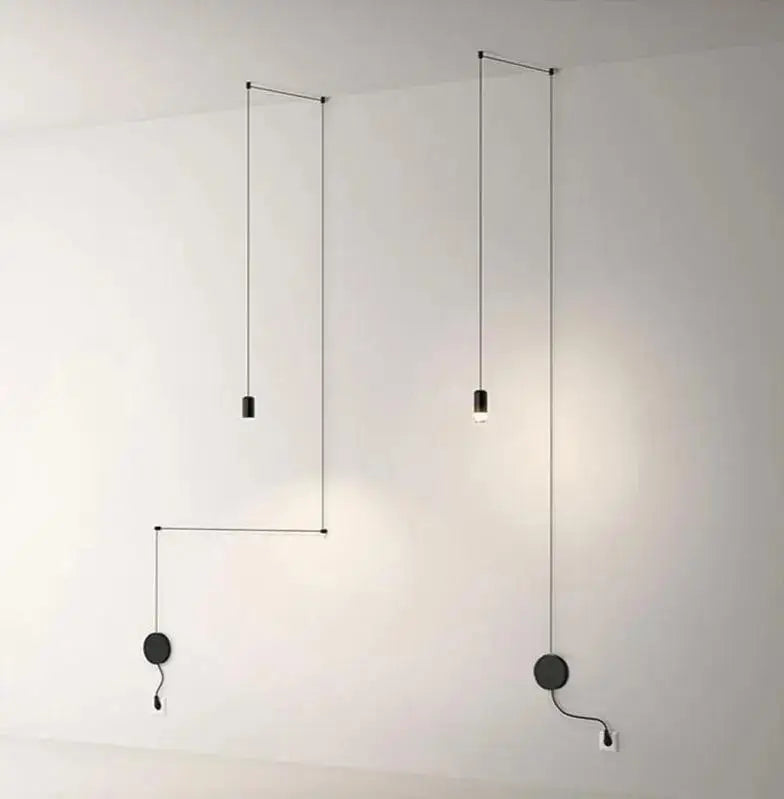 Black Cylindrical Pendant Lights