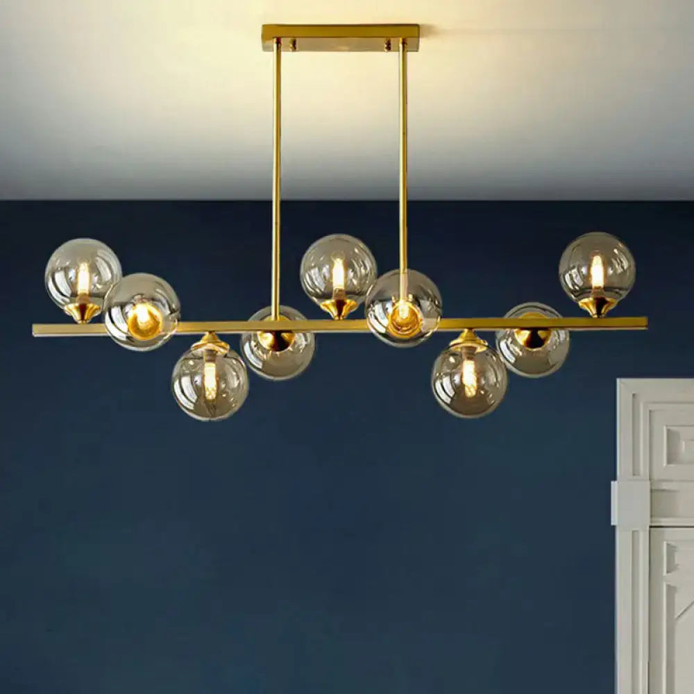Amber Globe Chandelier Light