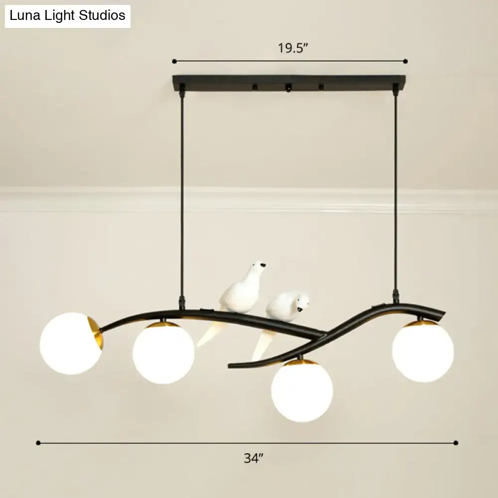 Black Branch Bird Chandelier