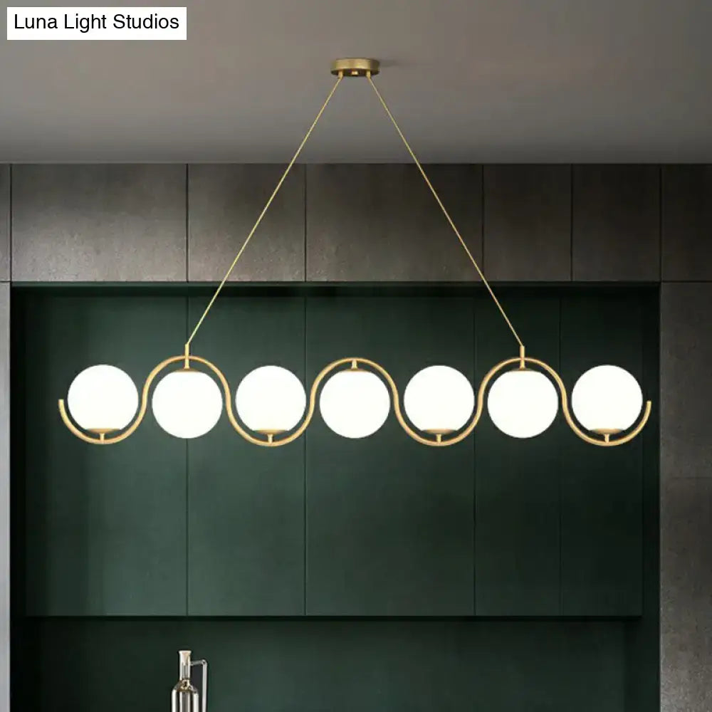 Gold Glass Hanging Lamp