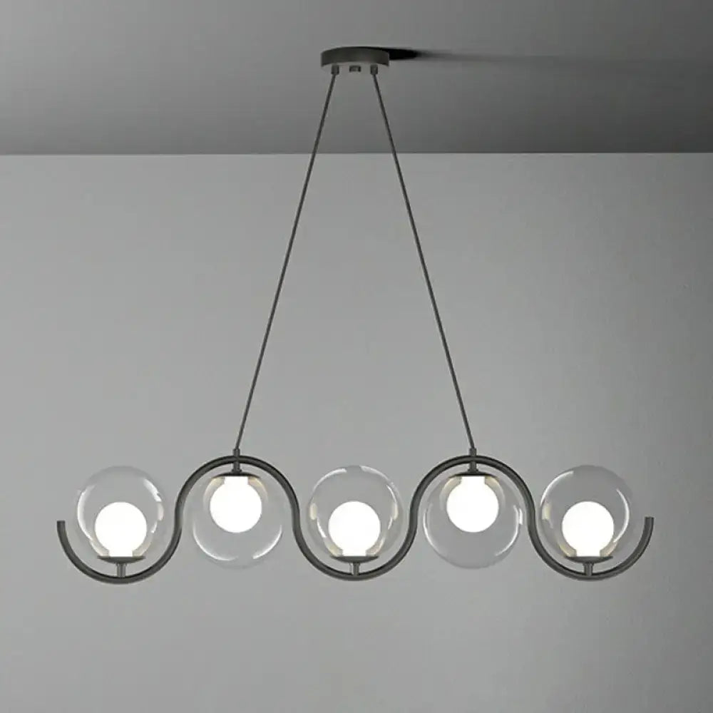 Gold Glass Hanging Lamp