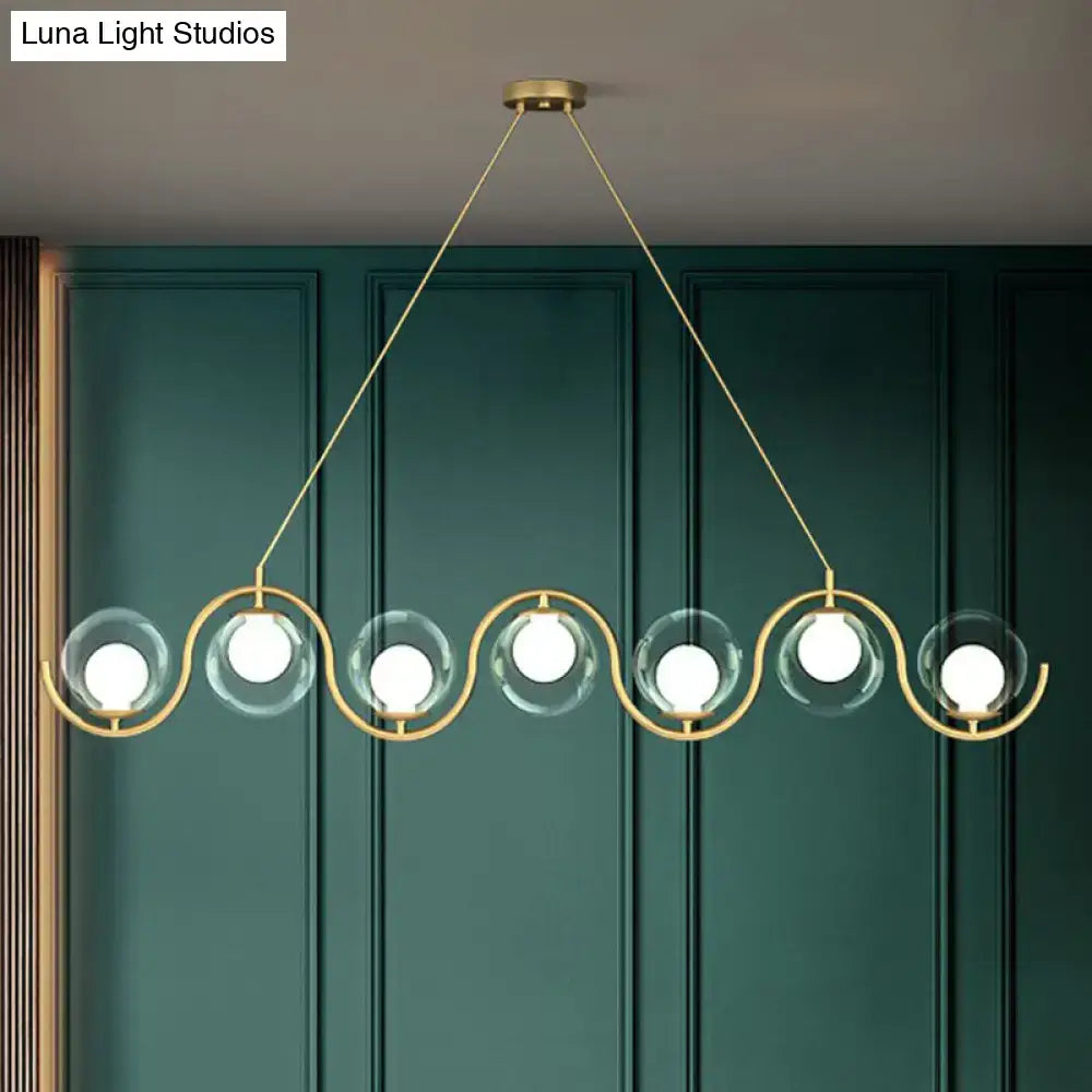 Gold Glass Hanging Lamp