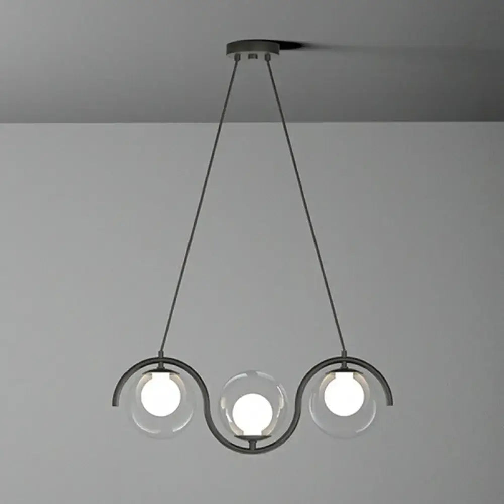 Gold Glass Hanging Lamp