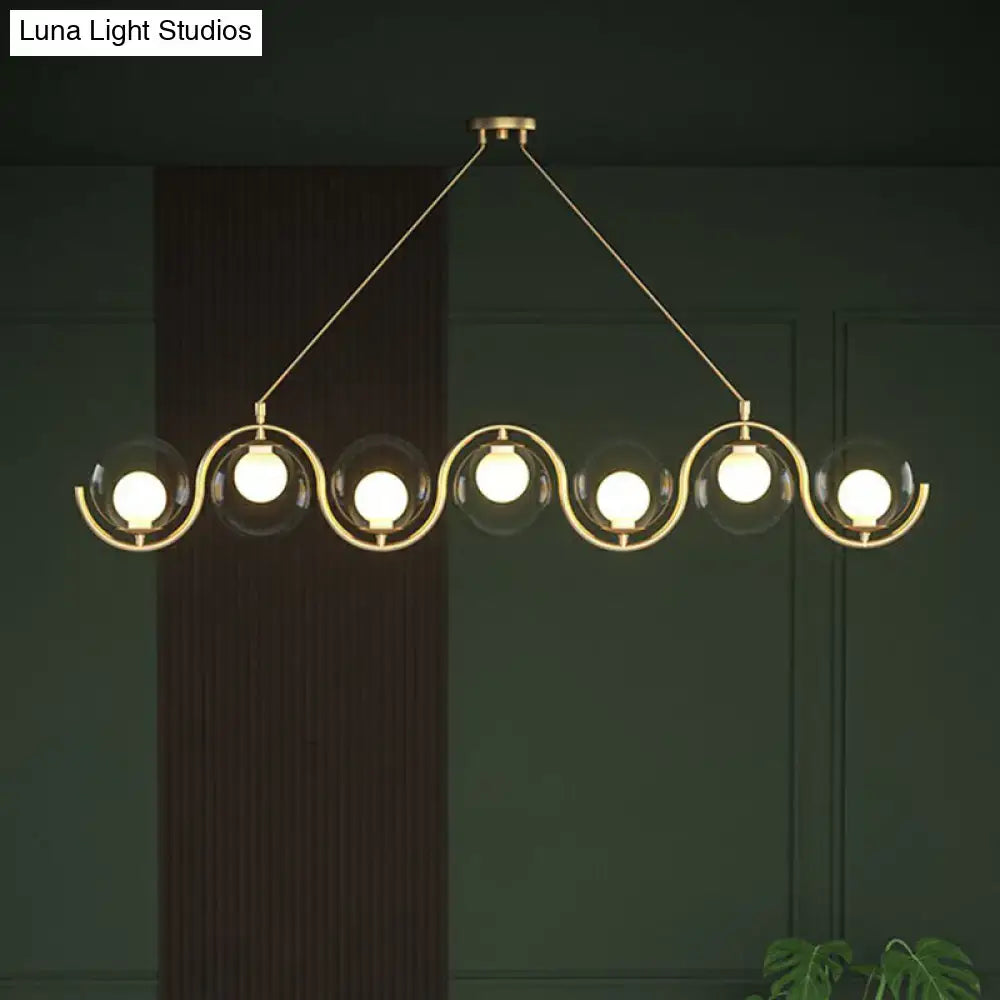 Gold Glass Hanging Lamp