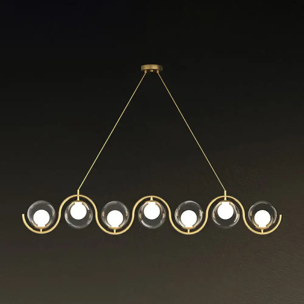 Gold Glass Hanging Lamp