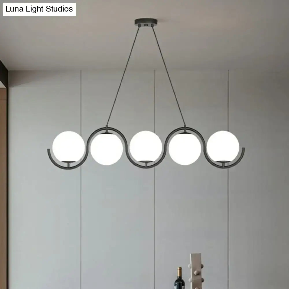 Gold Glass Hanging Lamp
