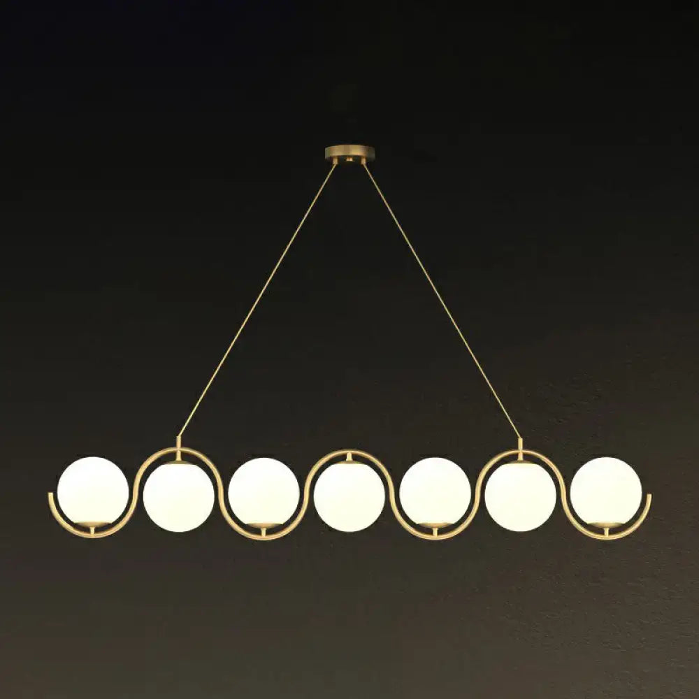 Gold Glass Hanging Lamp