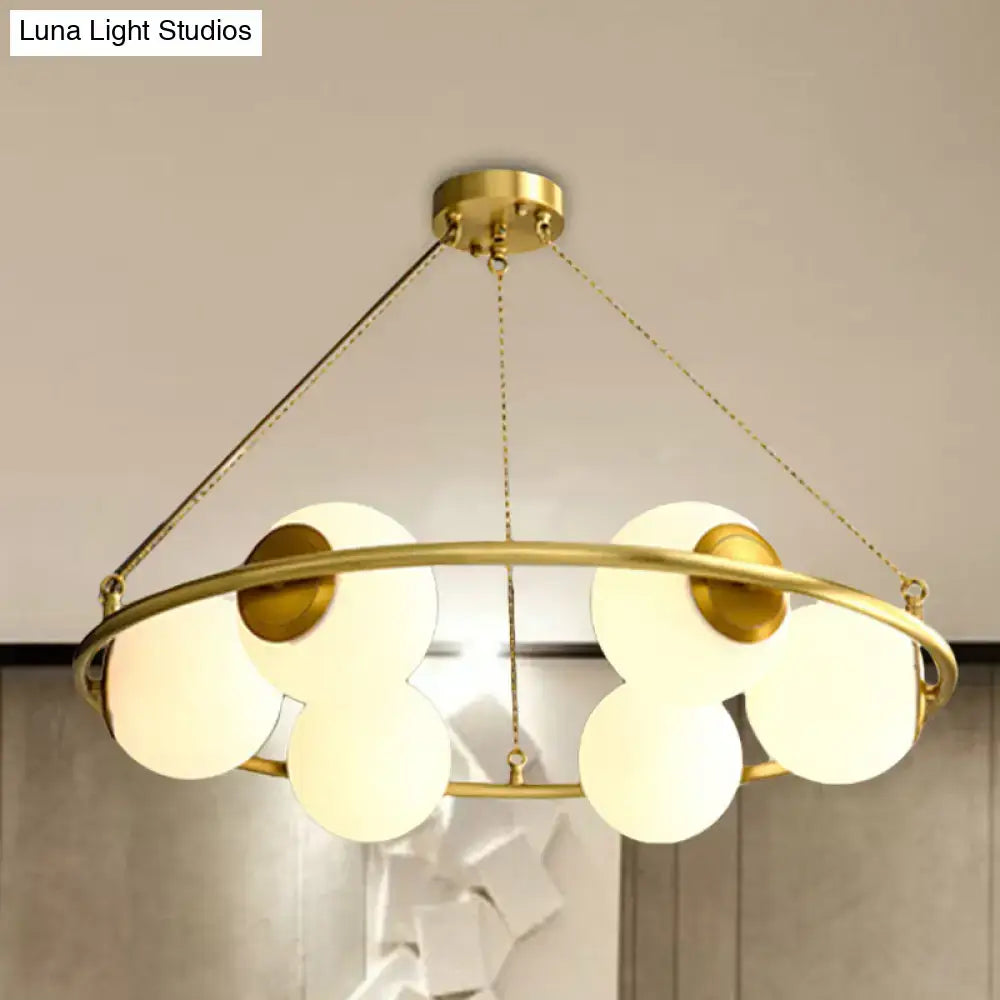 Brass Circular Chandelier