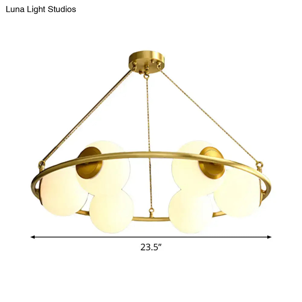 Brass Circular Chandelier
