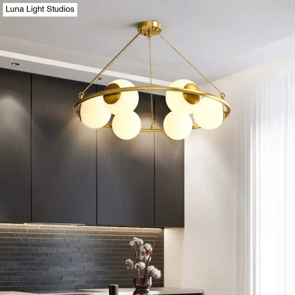 Brass Circular Chandelier