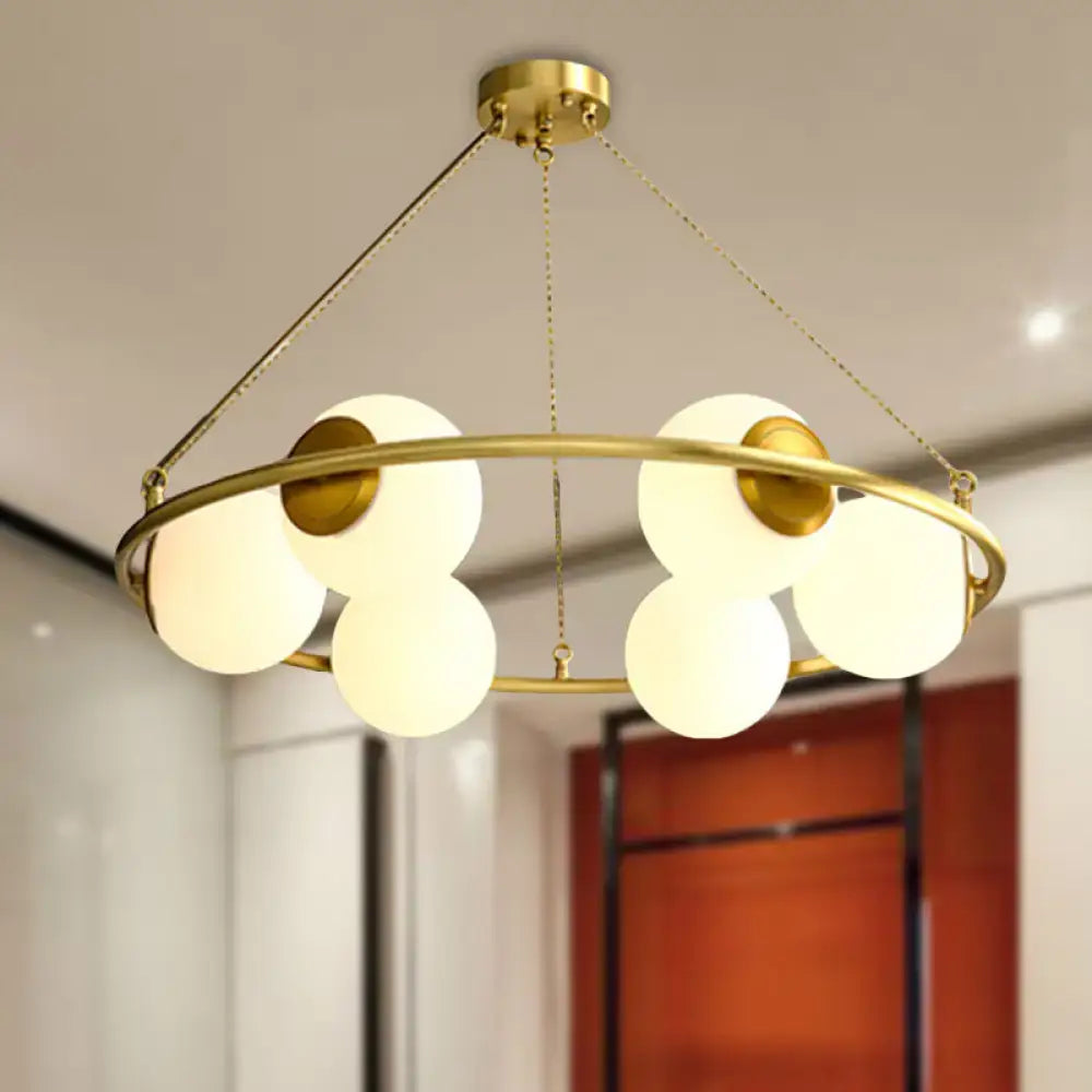 Brass Circular Chandelier