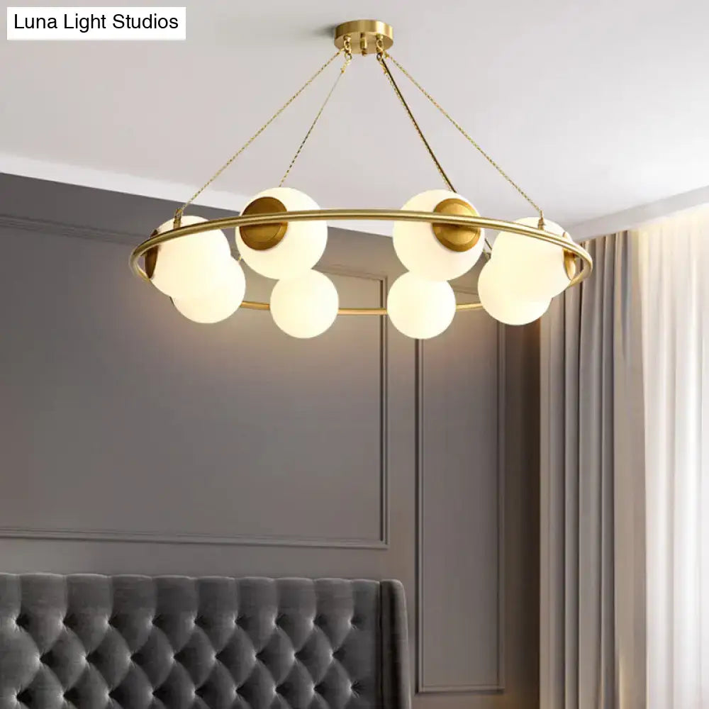 Brass Circular Chandelier