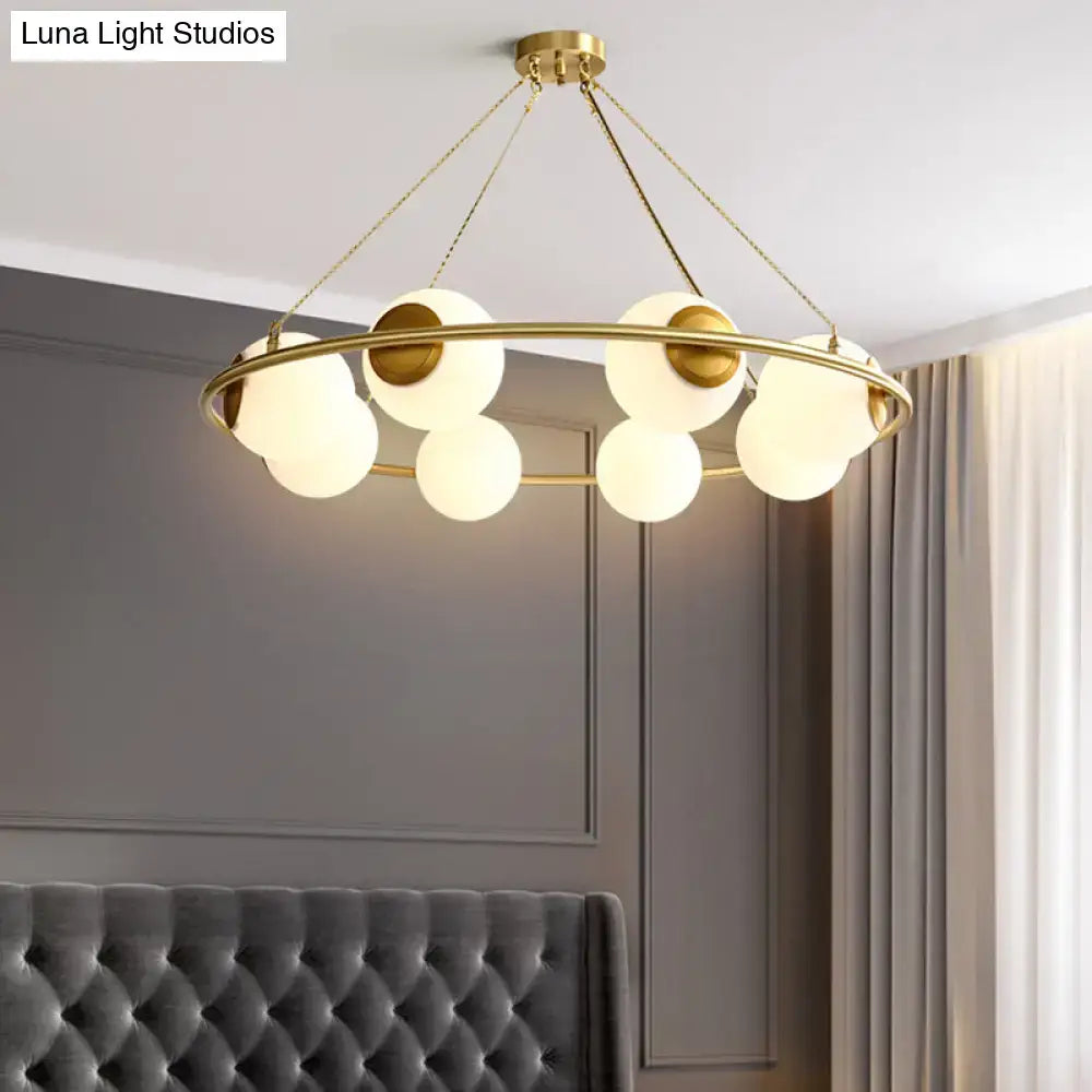 Brass Circular Chandelier