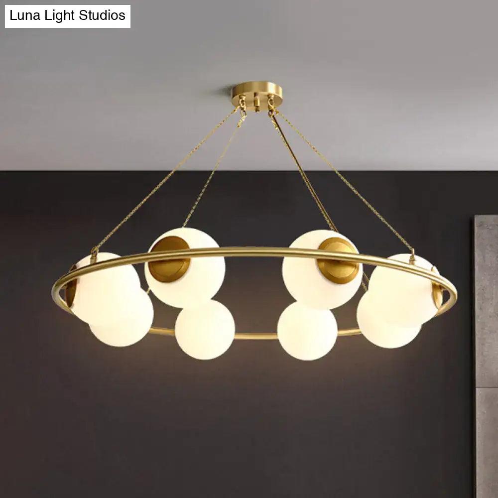 Brass Circular Chandelier