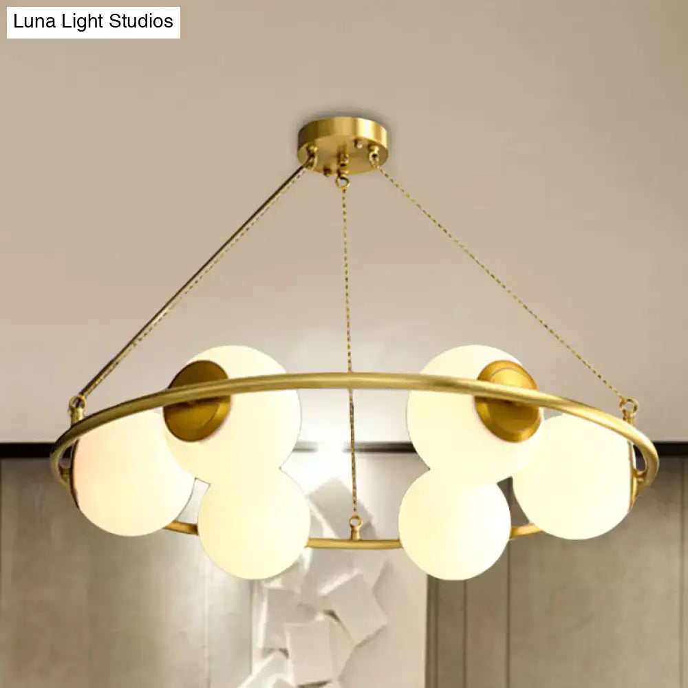 Brass Circular Chandelier