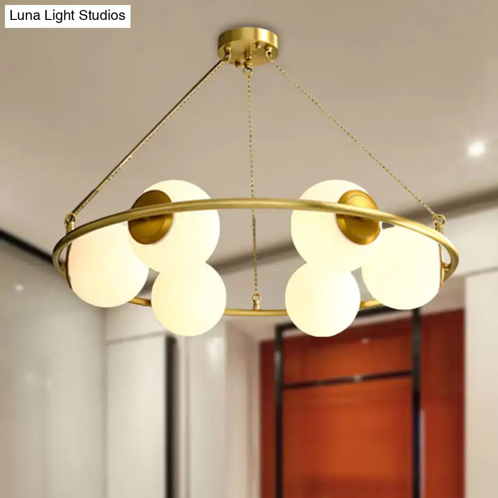 Brass Circular Chandelier