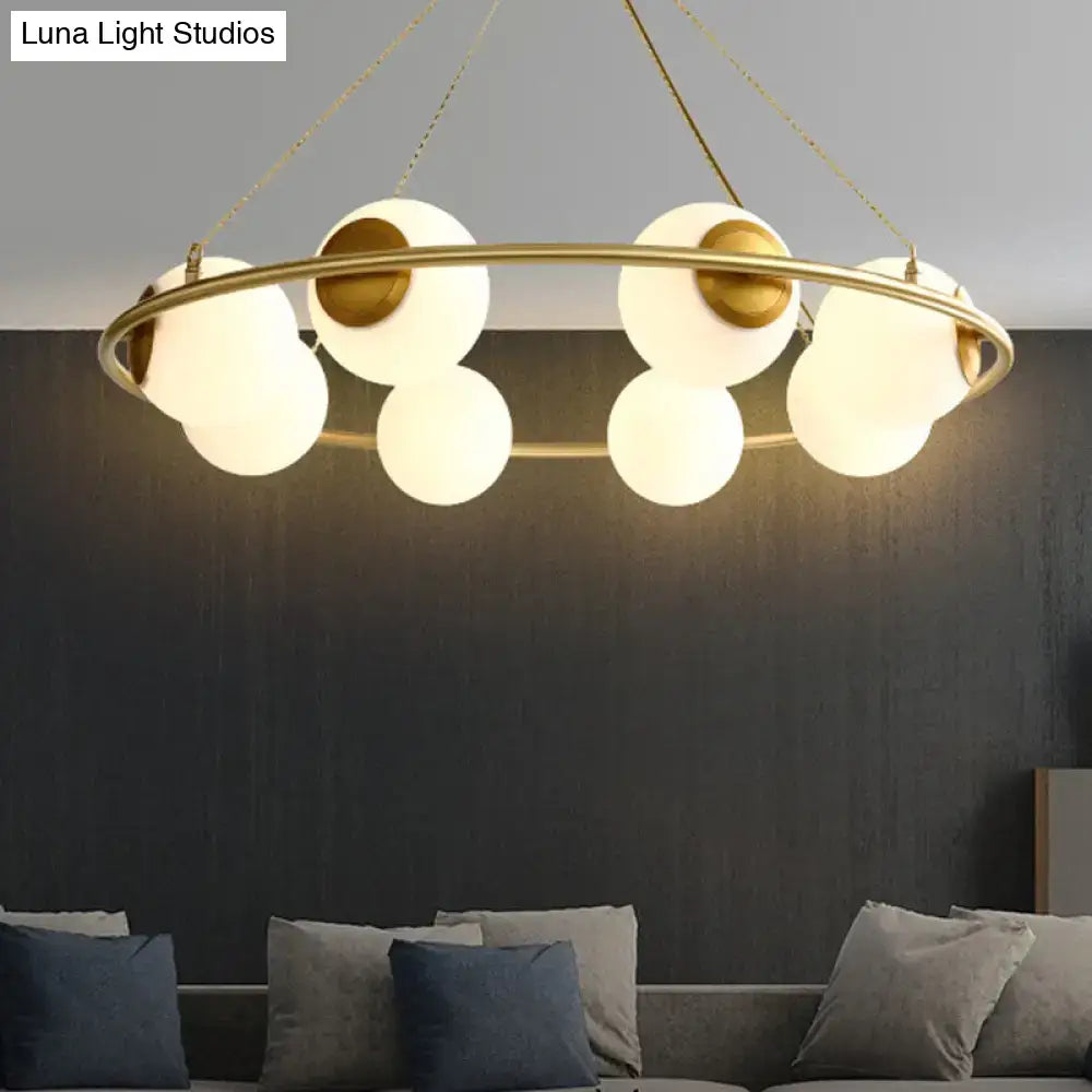 Brass Circular Chandelier