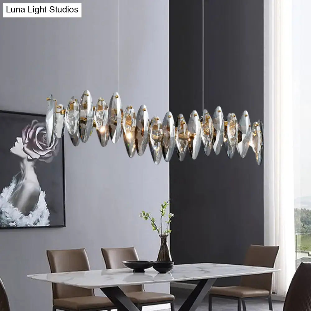 Gold Smoke Leaf Chandelier