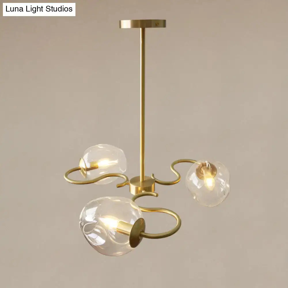Brass Glass Globe Flush Mount