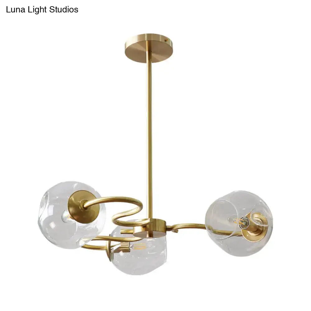 Brass Glass Globe Flush Mount