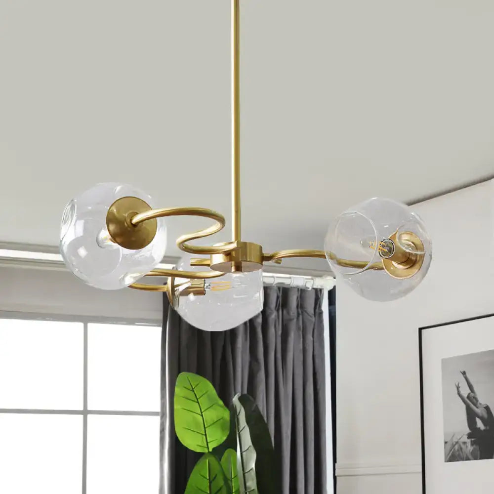 Brass Glass Globe Flush Mount