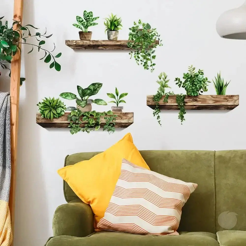 Wooden Plant Wall Decals