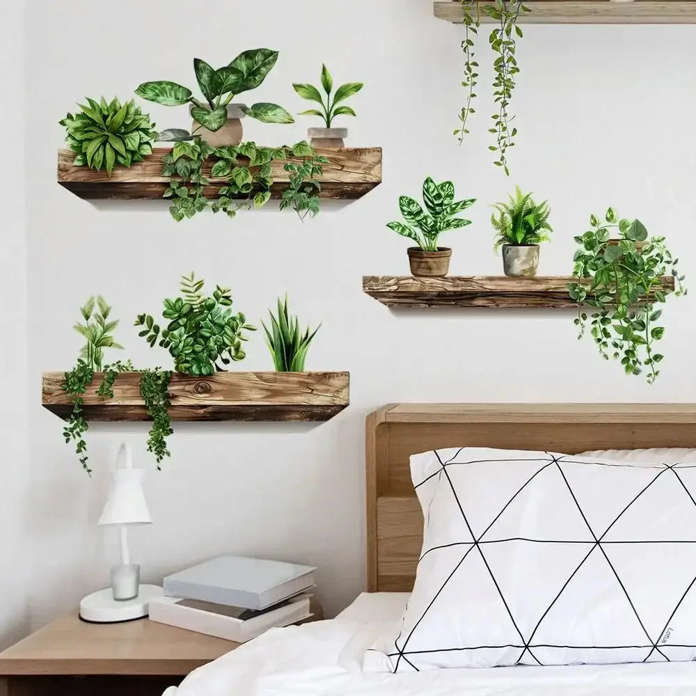Wooden Plant Wall Decals