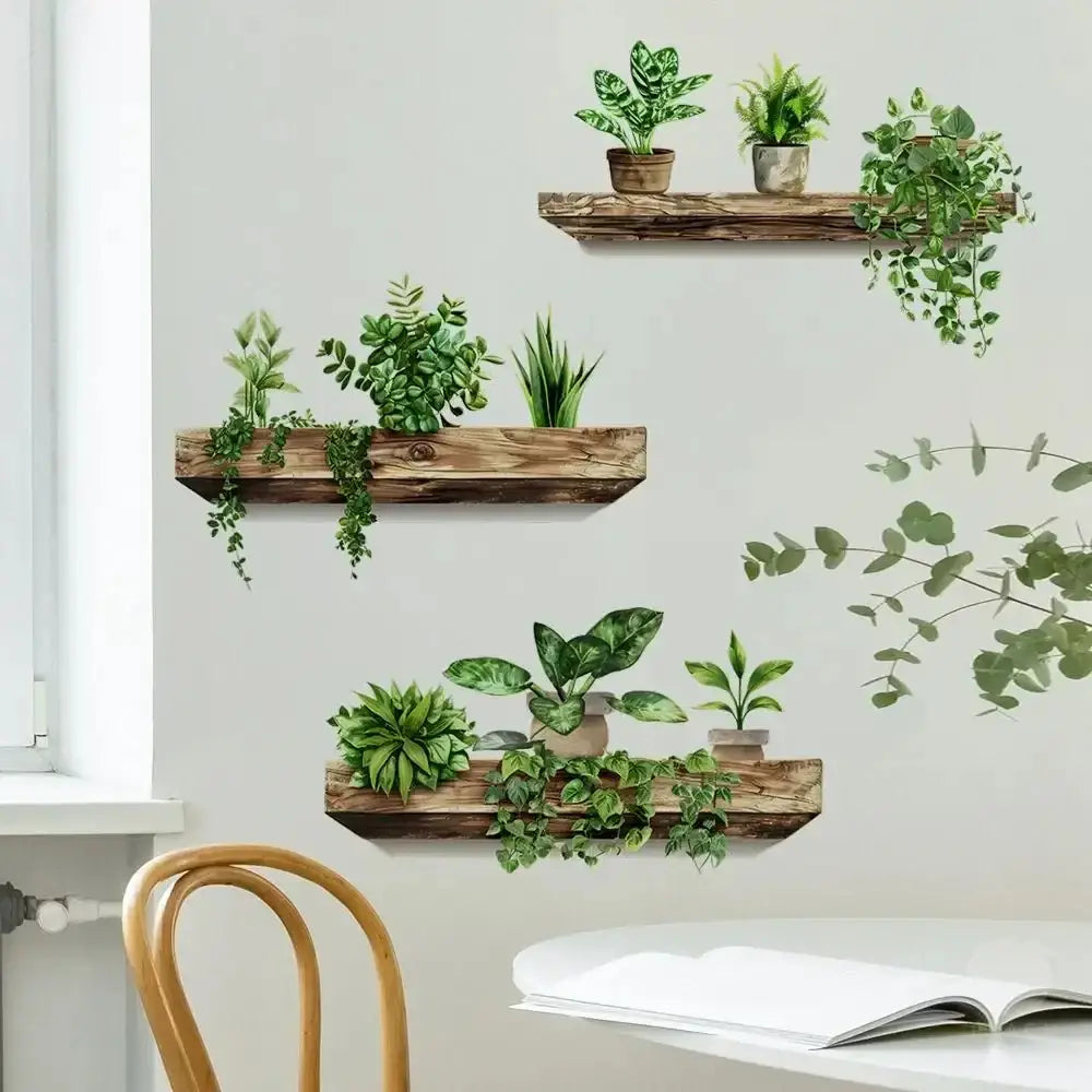 Wooden Plant Wall Decals
