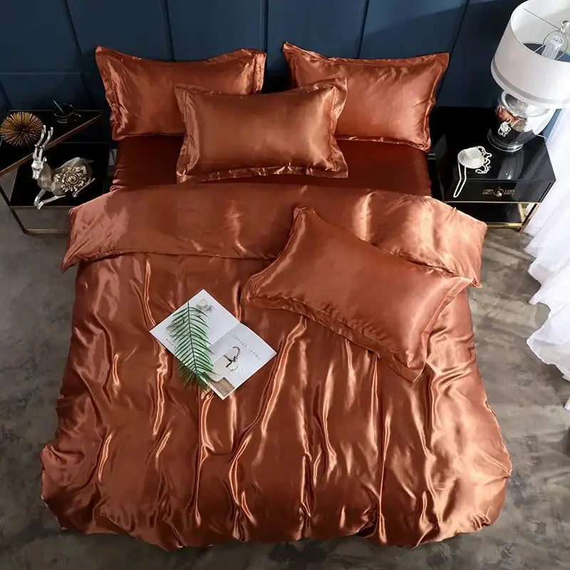 Red Satin Bedding Set