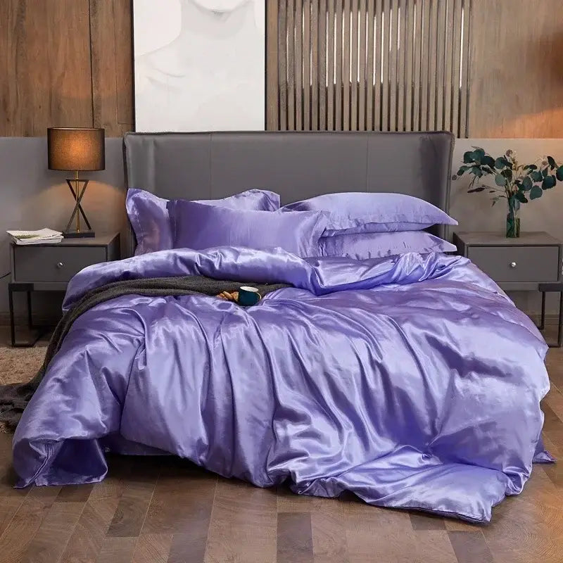 Red Satin Bedding Set