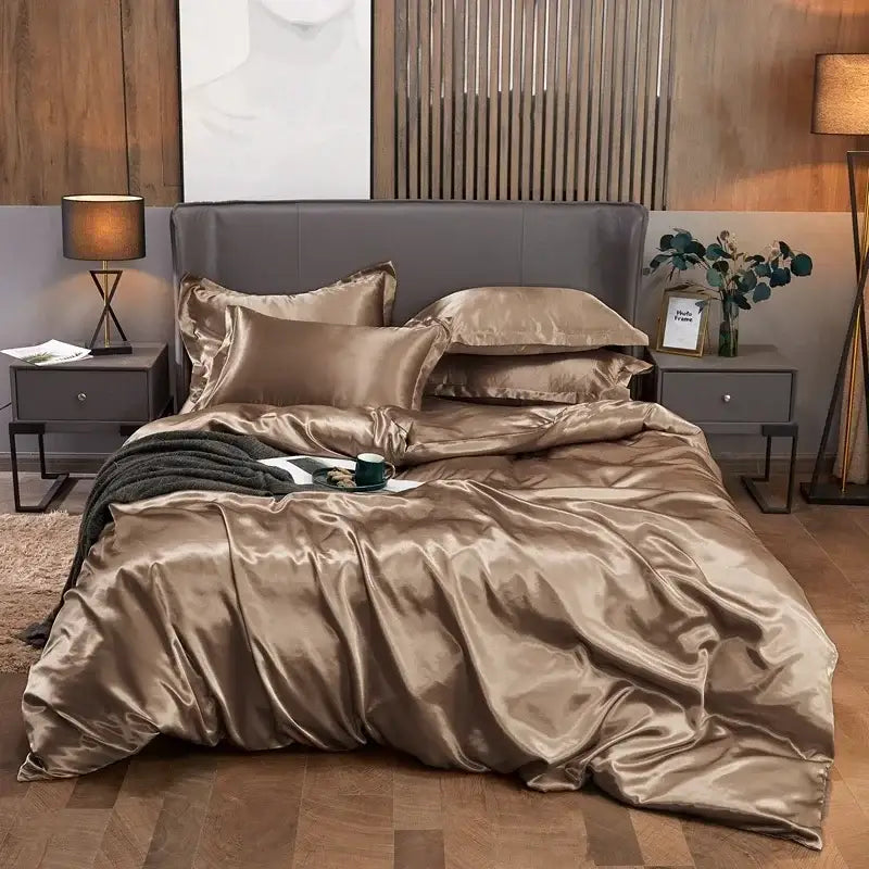Emerald Satin Duvet Cover Set