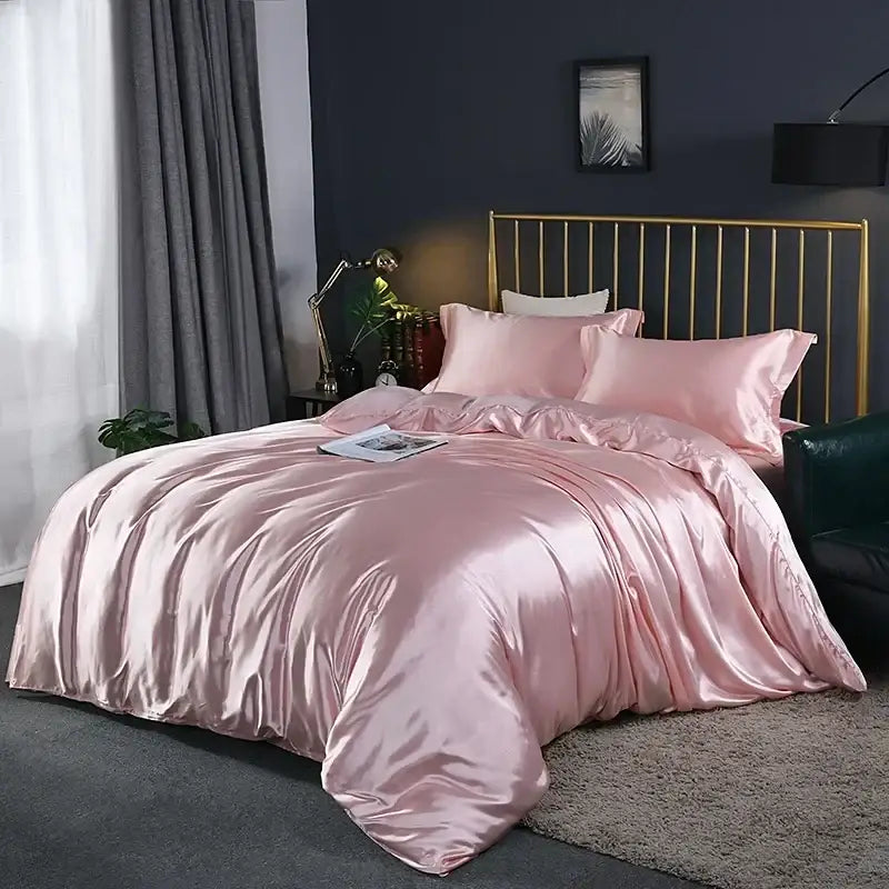 Red Satin Bedding Set