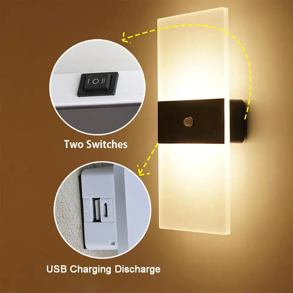 Black Rechargeable Wall Sconce